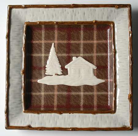 Lake Cabin Square Dinner Plate