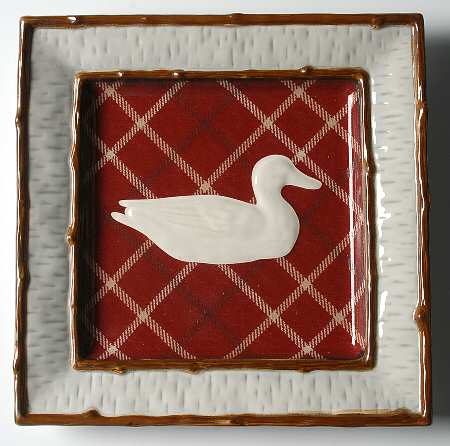 Lake Cabin Square Dinner Plate
