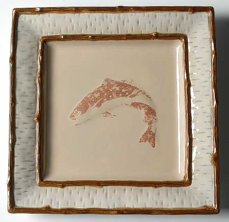 Lake Cabin Square Dinner Plate