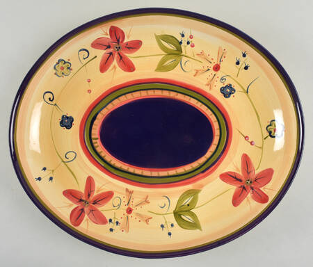 Simone 15" Oval Serving Platter by Hd Designs