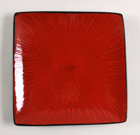 Red Bamboo Salad Plate by Home Essentials
