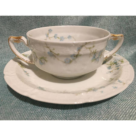 Schleiger 248-17 Flat Cream Soup Bowl & Saucer Set