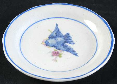 Bluebird (Blue Trim & Blue Band) Butter Pat