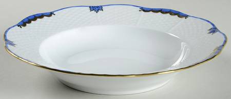 Princess Victoria Light Blue Rim Soup Bowl
