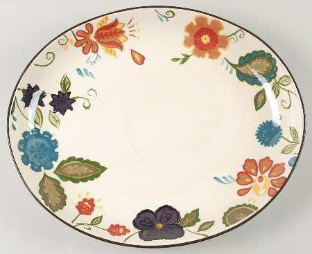 American Simplicity Vine Floral 15" Oval Serving Platter
