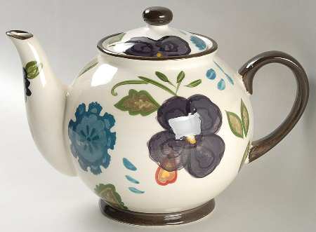 American Simplicity Vine Floral Teapot & Lid
