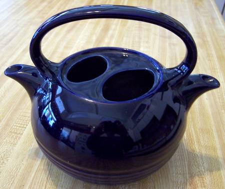 Cobalt Blue Twinspout Teapot No Lid