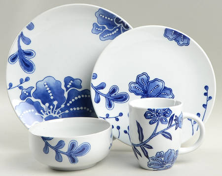 Blue and White 4 Piece Place Setting