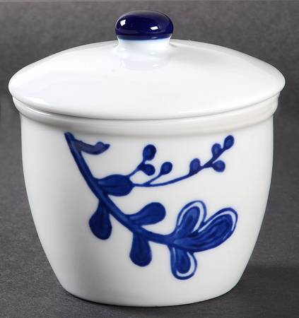 Blue and White Sugar Bowl & Lid