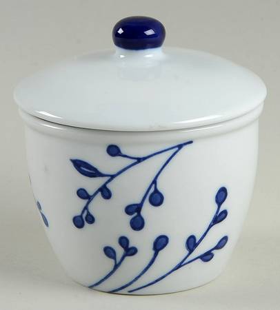 Blue and White Sugar Bowl & Lid
