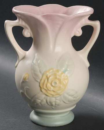 Camellia Open Rose 6" Handled Vase