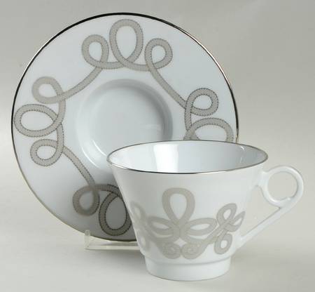 Brandebourg Platinum Flat Cup & Saucer Set