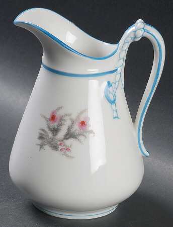 Moss Rose(Blue Trim, Gray Leaves) Creamer
