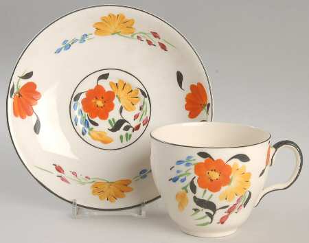 7202 Flat Cup & Saucer Set by Sampson Hancock & Sons