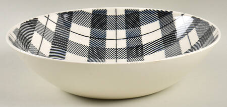 Highland Plaid Black 9" Round Vegetable Bowl