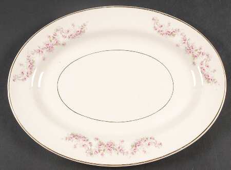 Bridal Rose (Smooth, Bakerite) 11" Oval Serving Platter