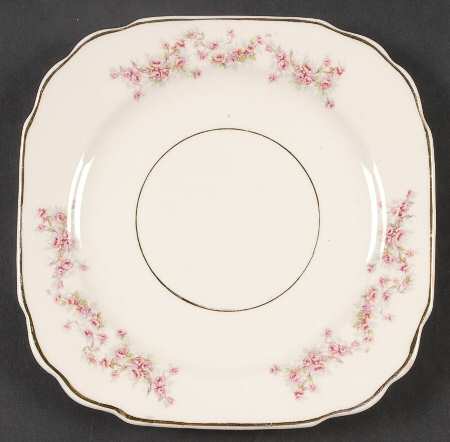 Bridal Rose (Smooth, Bakerite) Square Salad Plate