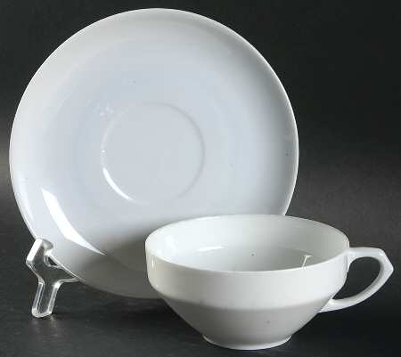 Electra White Flat Cup & Saucer Set