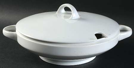 Electra White Round Covered Vegetable