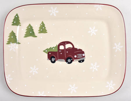Red Truck 12" Rectangular Serving Platter