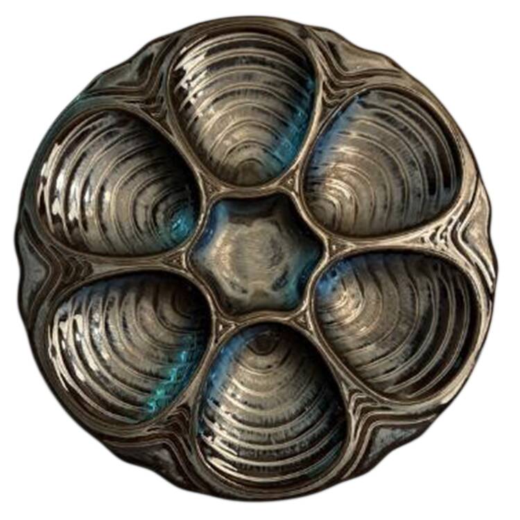 Dark Gray Oyster Plate