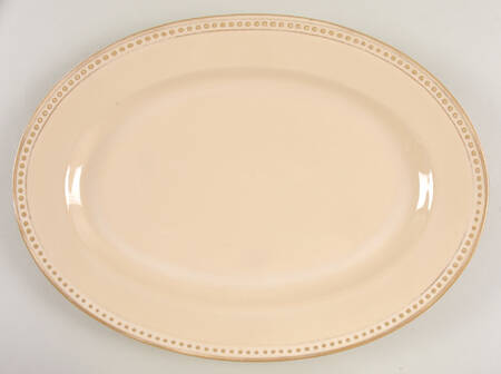 Beaded Cream 14" Oval Serving Platter