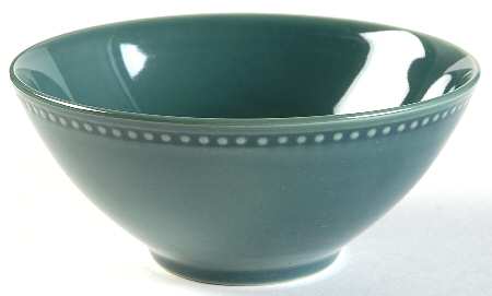 Beaded Teal Soup/Cereal Bowl