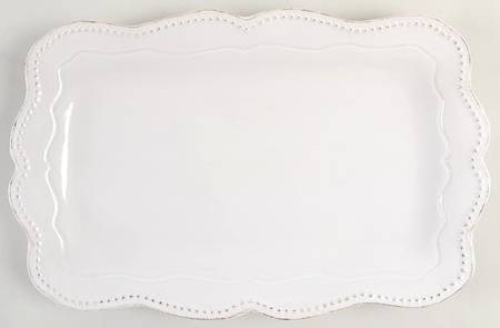 Capri White 14" Rectangular Serving Platter