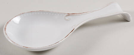 Capri White Spoon Rest/Holder (Holds 1 Spoon)