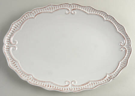 Capri White 18" Oval Serving Platter by Home Accents