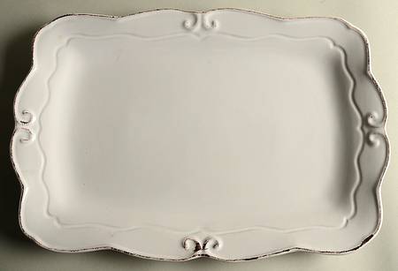 Capri White 16" Rectangular Serving Platter