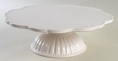 Capri White 11" Diameter Pedestal Cake Stand