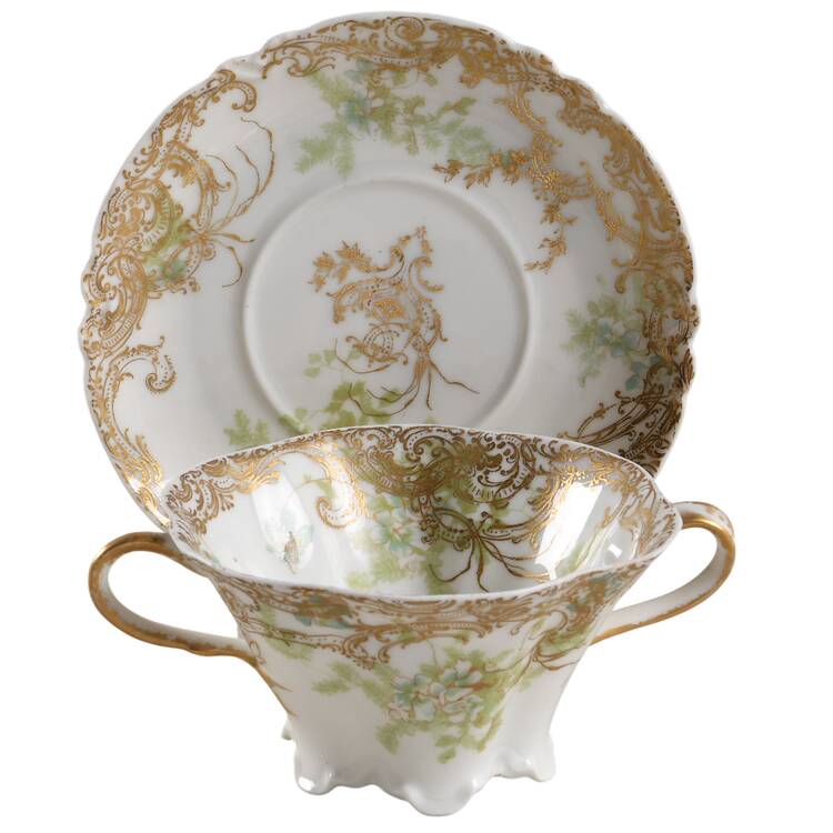 Schleiger 52-13 Footed Bouillon Cup & Saucer