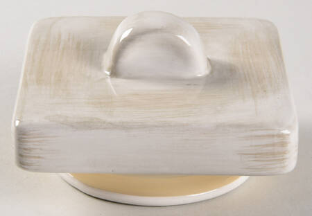 Beaded Antique White Lid for Small Canister