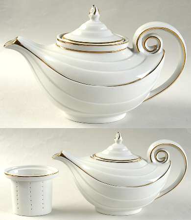 Teapots By Hall (Non-Pattern) Aladdin Teapot &Oval Lid w/Infuser