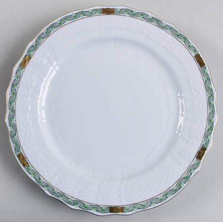 Chinese Bouquet Garland Green Service Plate (Charger)