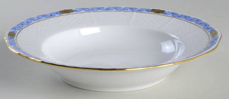 Chinese Bouquet Garland Blue Rim Soup Bowl