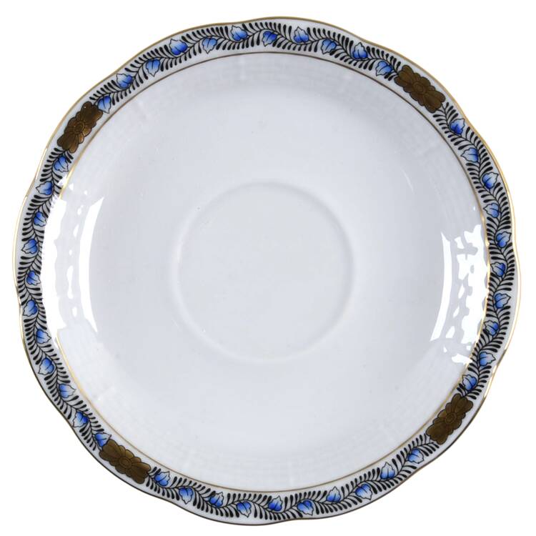 Chinese Bouquet Garland Black Saucer