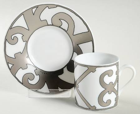 Balcon du Guadalquivir Platinum Flat Demitasse Cup & Saucer Set