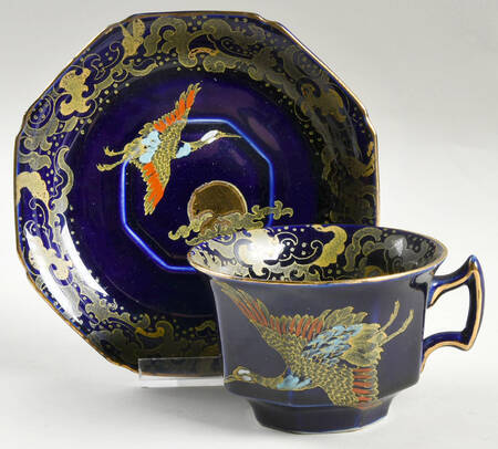 Golden Moon Flat Cup & Saucer Set