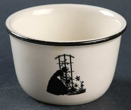 Colonial Lady (Smooth) Black Trim Custard Cup