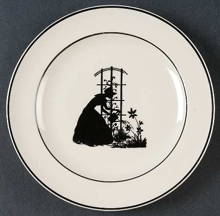 Colonial Lady (Smooth) Black Trim Bread & Butter Plate