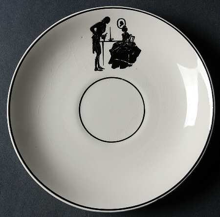 Colonial Lady (Smooth) Black Trim Saucer