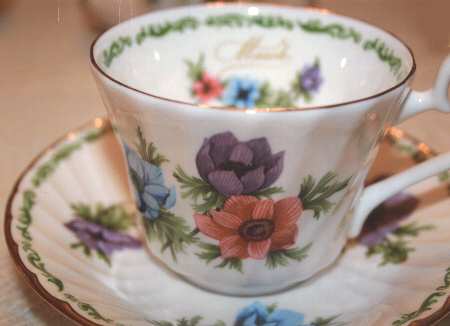 Flower of the Month Flat Cup & Saucer Set