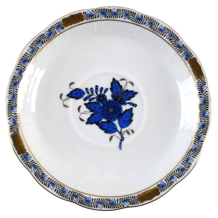 Chinese Bouquet Black and Blue Saucer