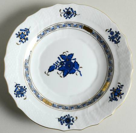 Chinese Bouquet Black and Blue Salad Plate