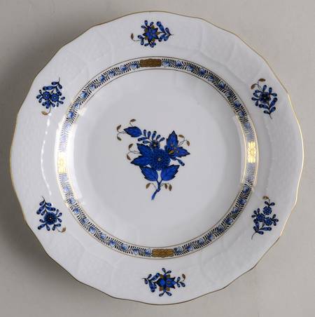 Chinese Bouquet Black and Blue Dessert/Pie Plate