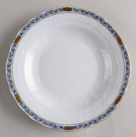 Chinese Bouquet Garland Black and Blue Dessert/Pie Plate