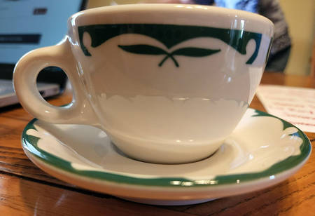 Green Wing Flat Cup & Saucer Set