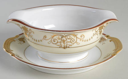 HIN36 Round Gravy Boat/Attached Underplate